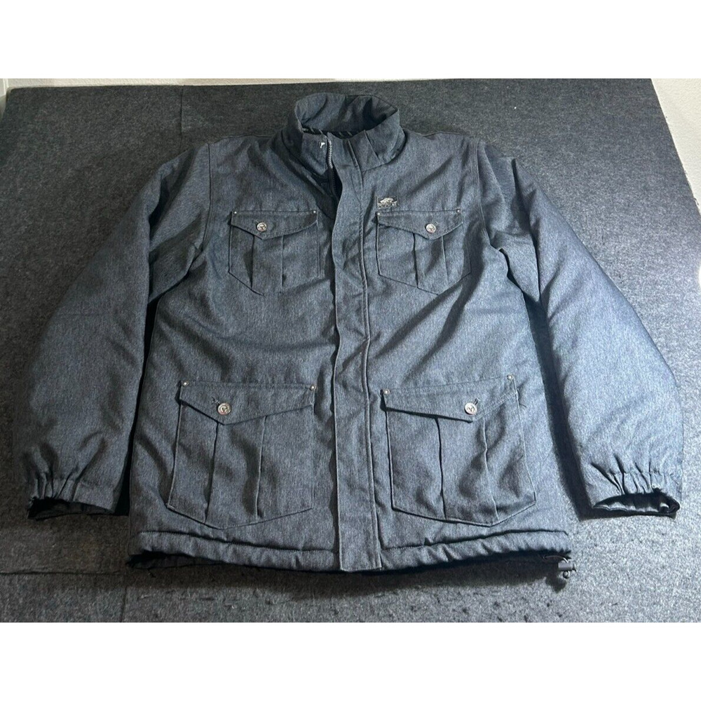 Vans Mens Coat Insulated Winter Cargo Jacket Gray Cold Weather Off The Wall Sz L